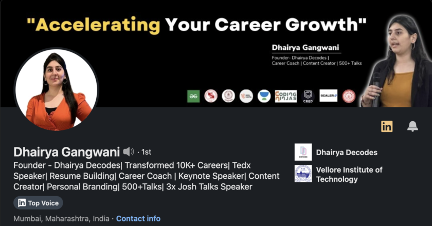 Dhairya Gangwani has a proven track record of transforming careers through her innovative coaching methods. Specializing in helping individuals discover their strengths and align their careers with their passions, Dhairya’s expertise and motivational coaching have been instrumental in her clients’ professional growth.